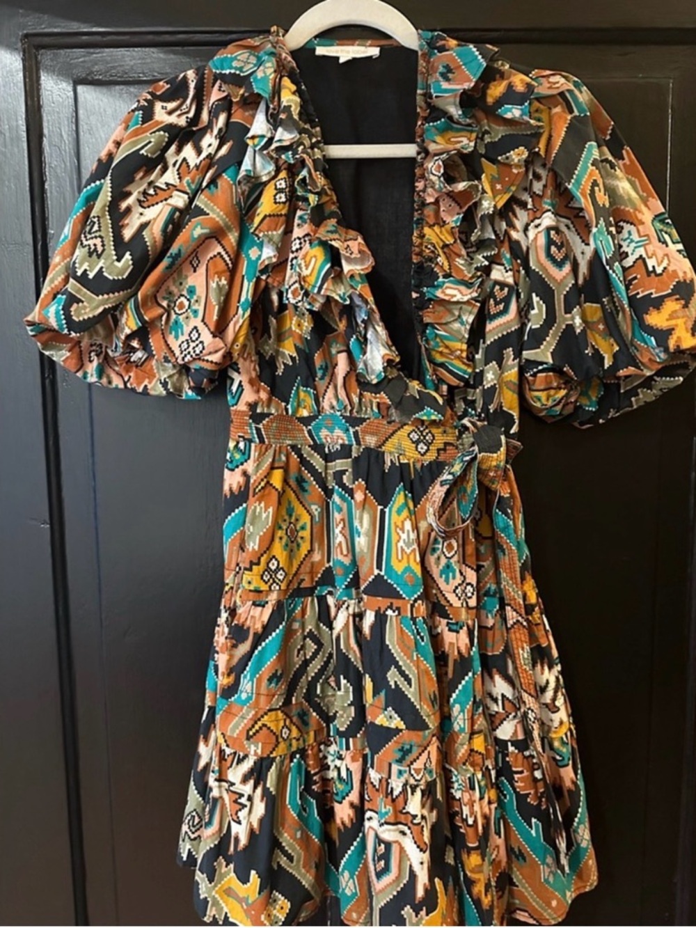 Love The Label Ruffled Wrap Mini Dress  Ruffled V-Neck Mini Dress